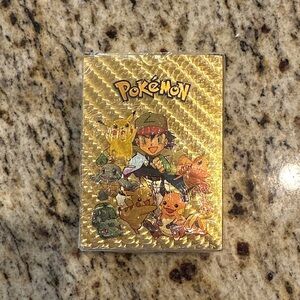 Pokemon Gold Collectible Card with Characters